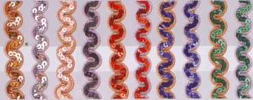 Paillettenborte rot-silber